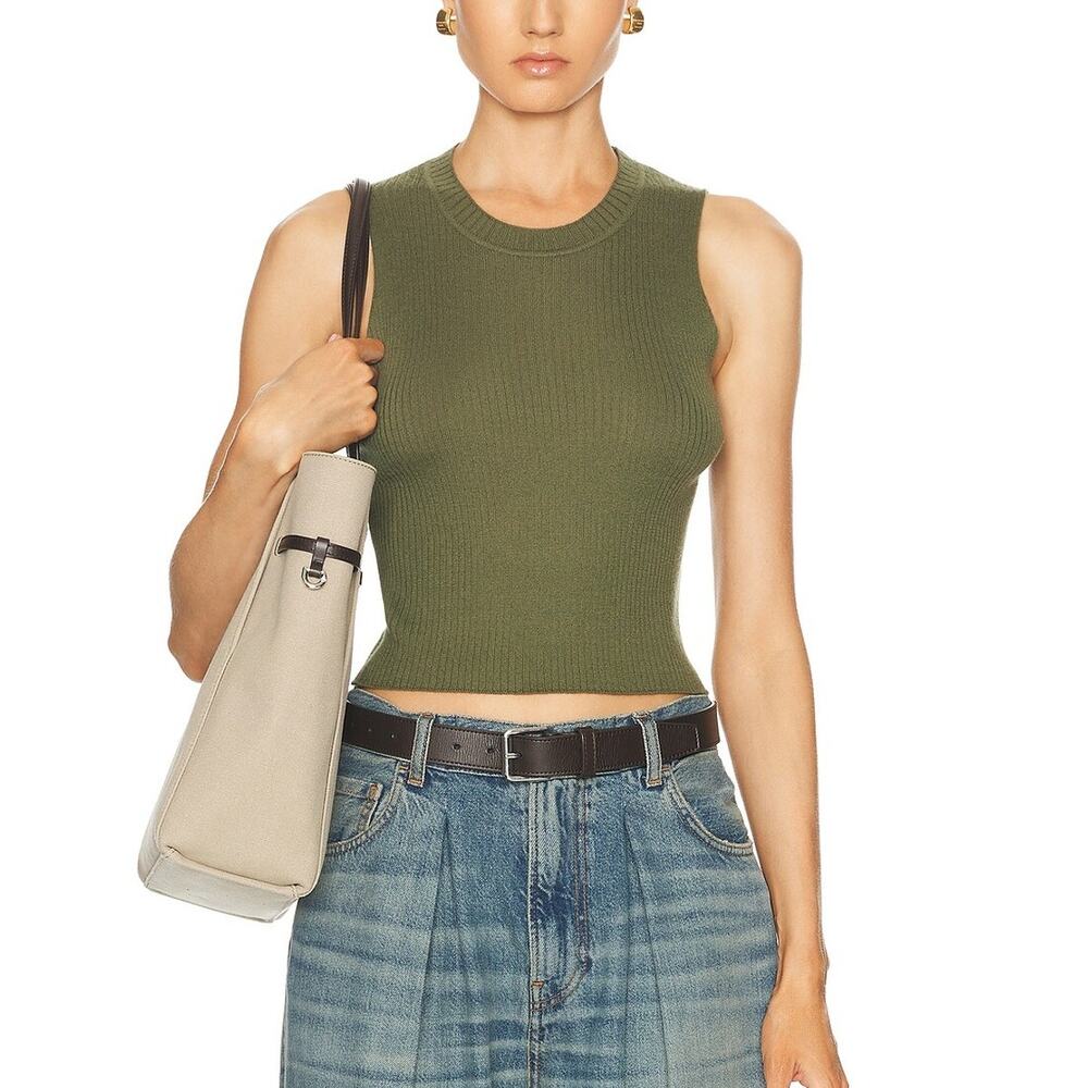 Sablyn Ribbed Olive Angie Tank Top Size S